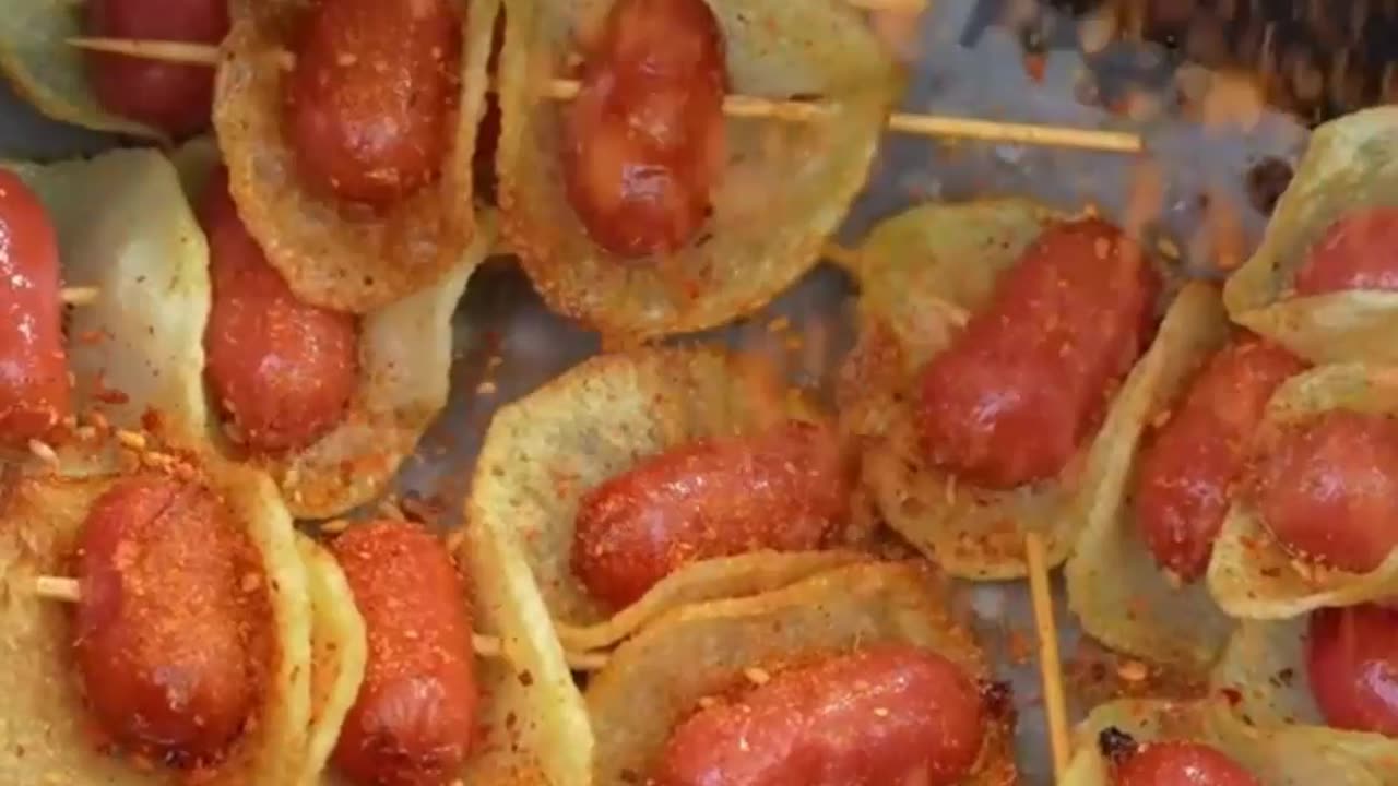 "Snack Attack: Mini Hotdogs & Crispy Chips Combo!"