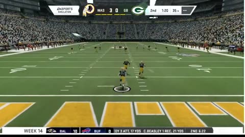 1965 WASHINGTON VS Madden 20 I Franchise SEASON 1 WEEK 14 WASHINGTON VS GREEN BAY