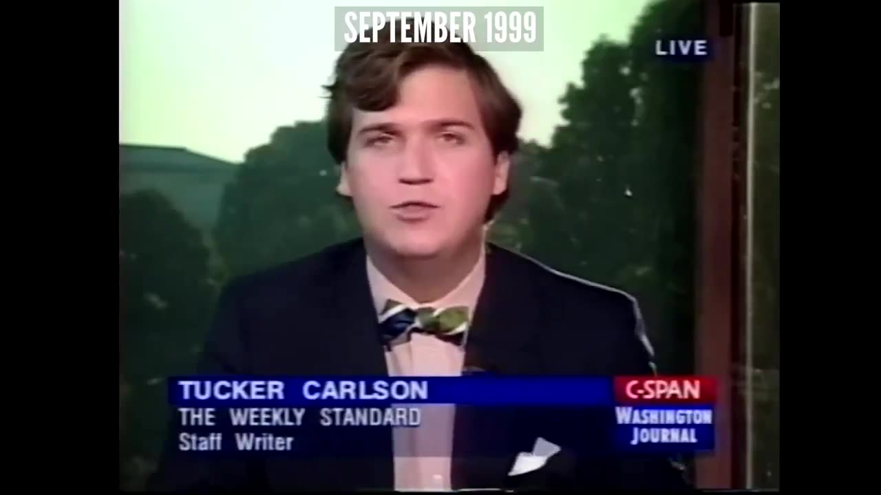 Tucker in 1999 trying to discredit Pat Buchanan for telling us the truth about jews