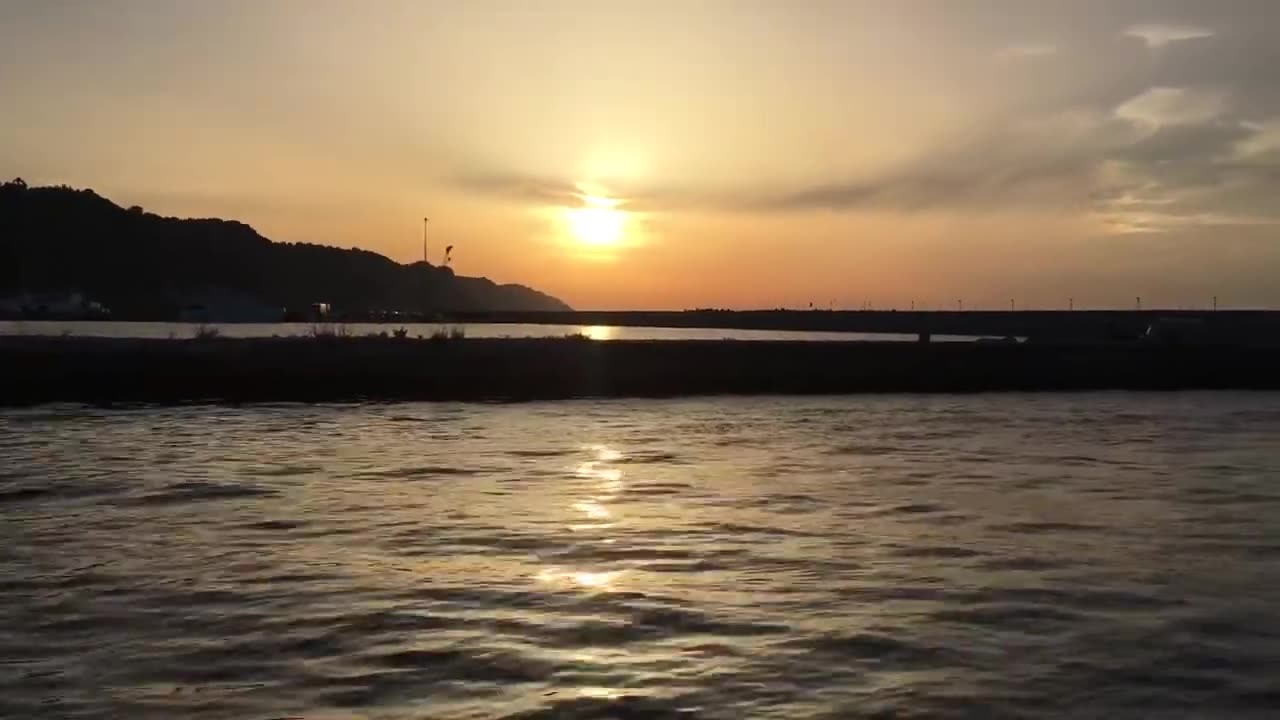 Sunset on the port of Pesaro, Italy