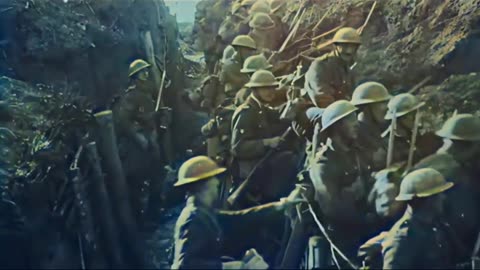 British Scottish troops in trenches at the Battle of Ancre 1916