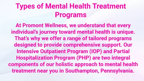 Promont Wellness – Mental Health Therapy in Southampton, PA