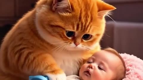 Cat and babies)))