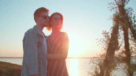 Couple at Sunset, Sweet Moment