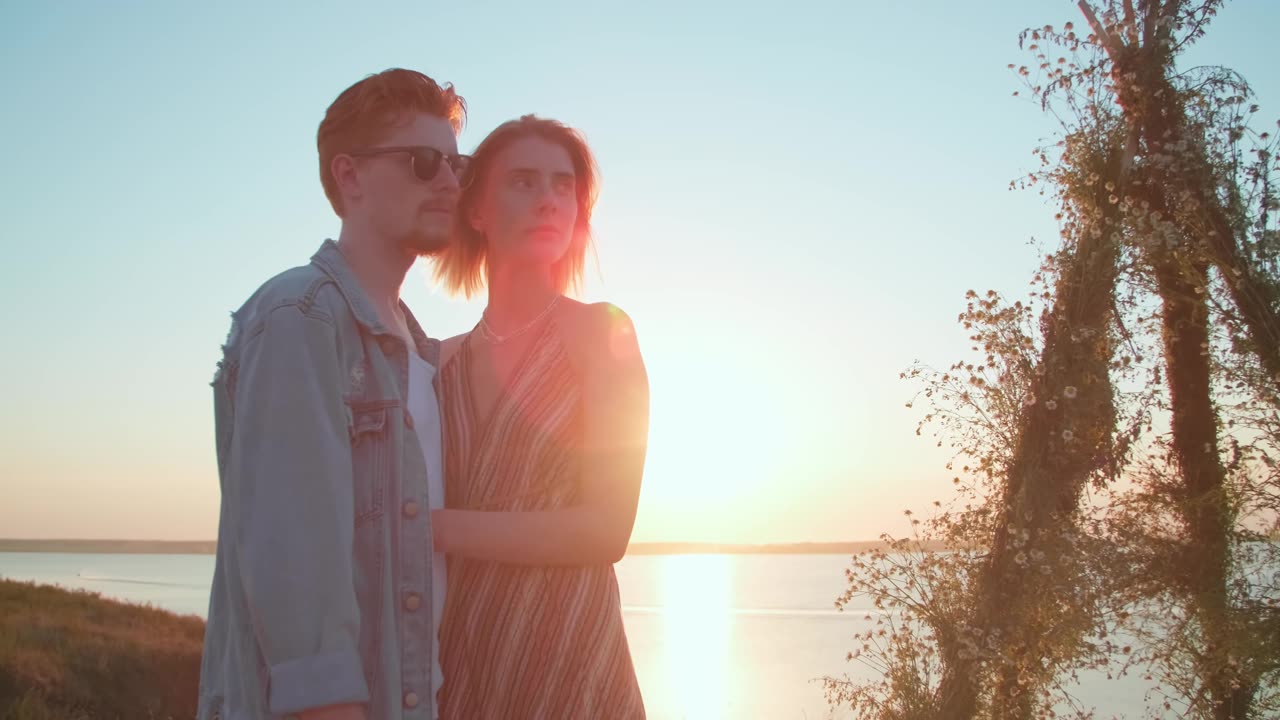 Couple at Sunset, Sweet Moment