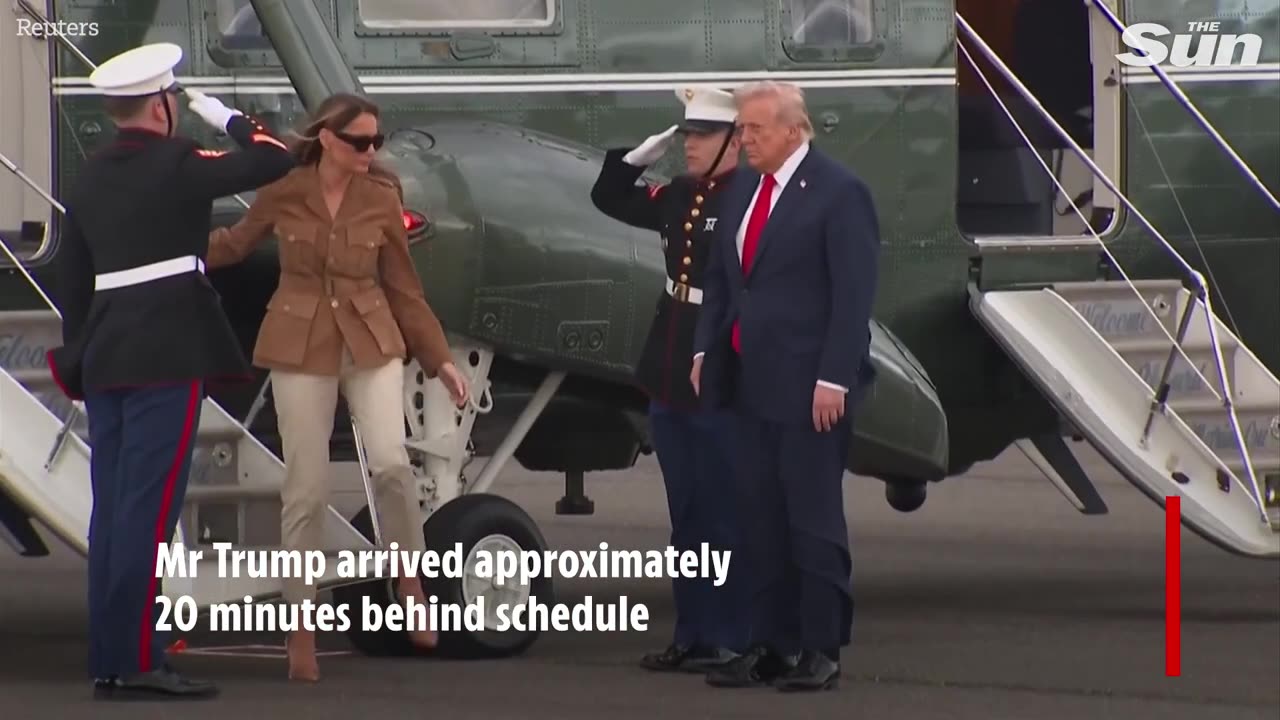 Donald Trump’s helicopter forced to make emergency landing in UK with President.