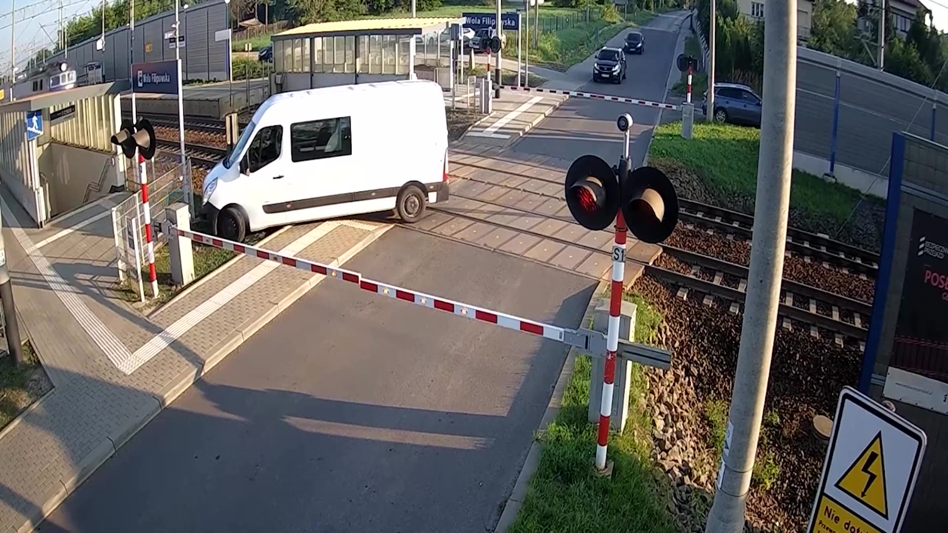 Driver unharmed after train collides with van in Poland