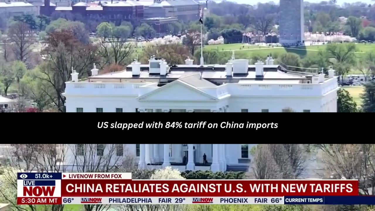 US slapped with 84% tariff on China imports