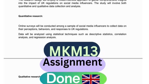 Student Work (Research Proposal) | MKM13 MSc UK Social Media Law & Influencer Impact | Brighton