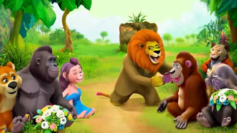 Gorilla Wedding Gifted by a Lion – Unbelievable Moment!