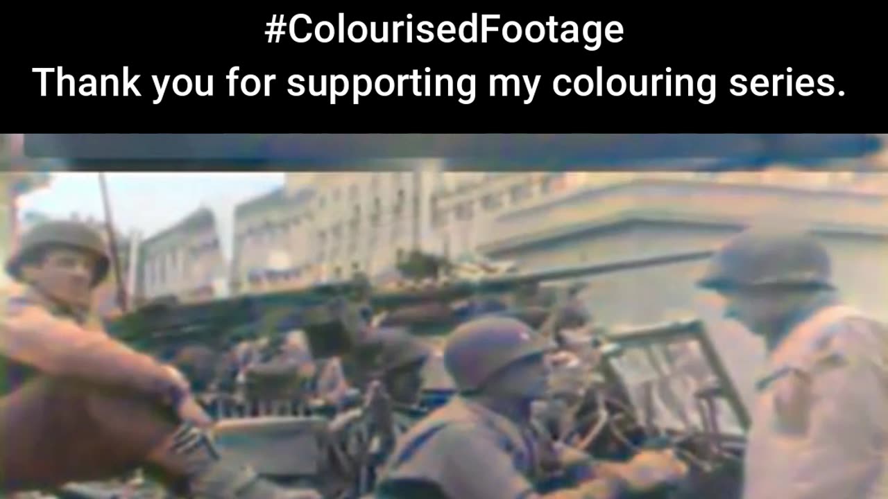 First to Arrive US Troops Enter the City 1945 #ColourisedHistory