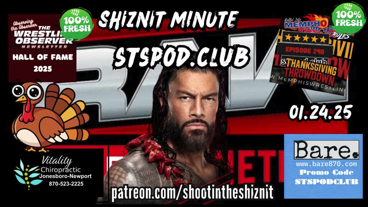 SHIZNIT MINUTE 11.24.25 - BT TALKS MONDAY NIGHT RAW!!