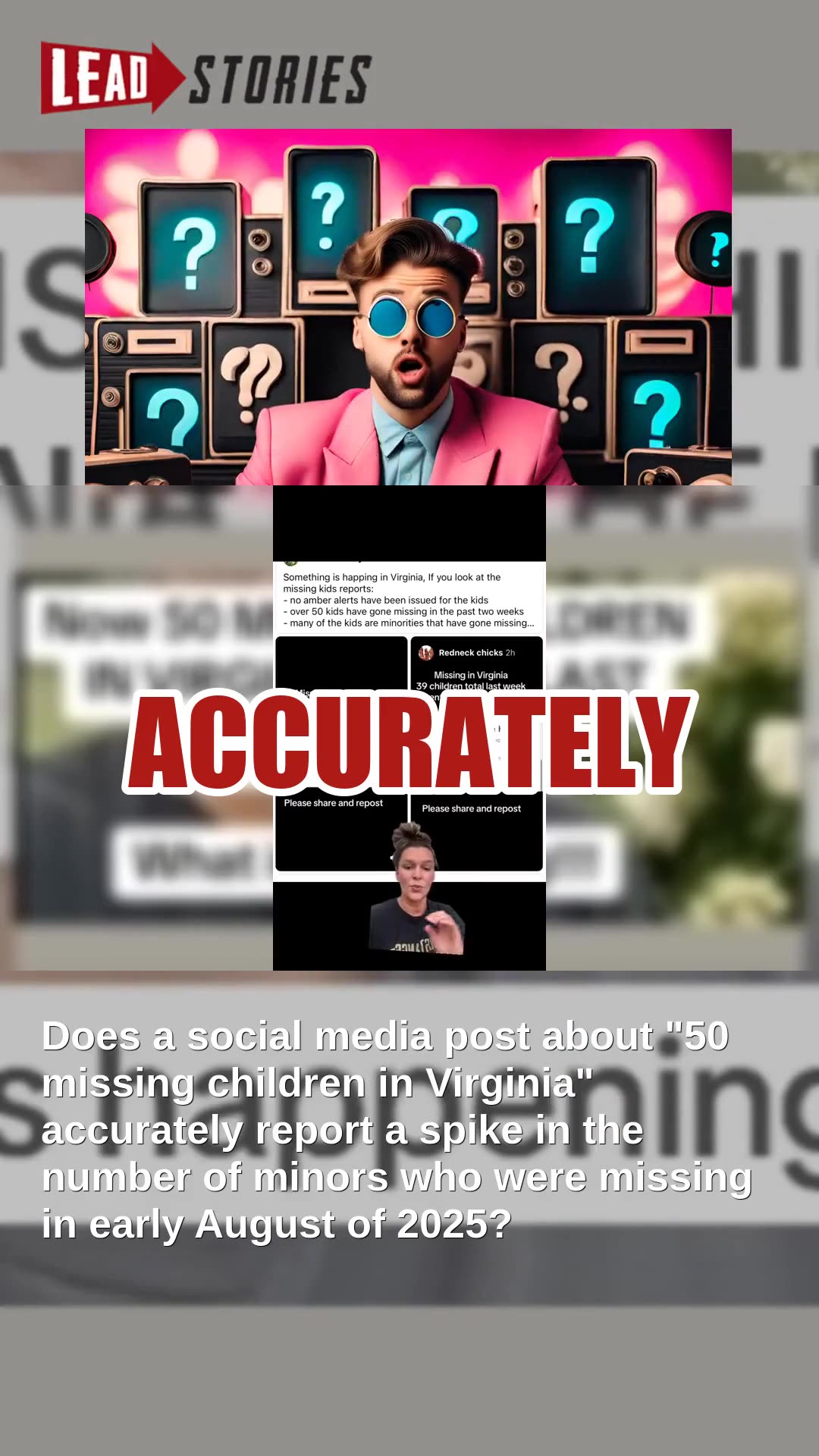 Fact Check: There Was NOT An Unusual Spike In Missing Children In Virginia In Early August 2025