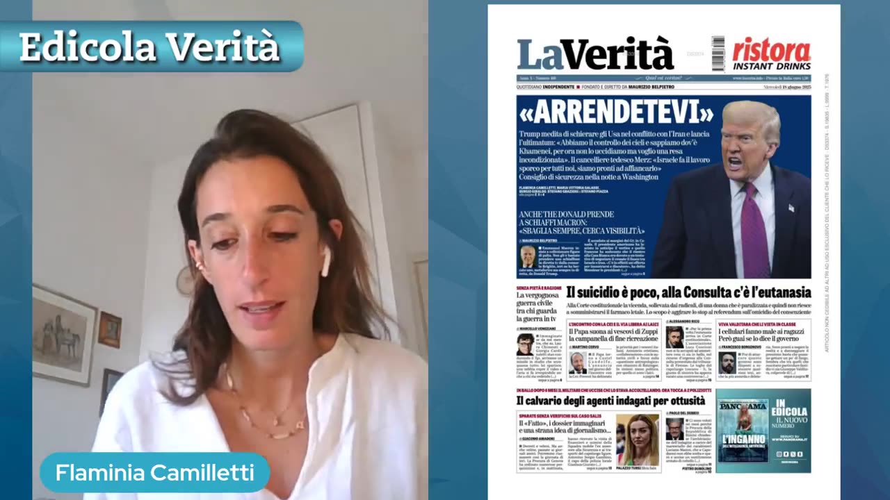 🔴 Edicola Verità, la rassegna stampa de LaVerità del 18.06.2025