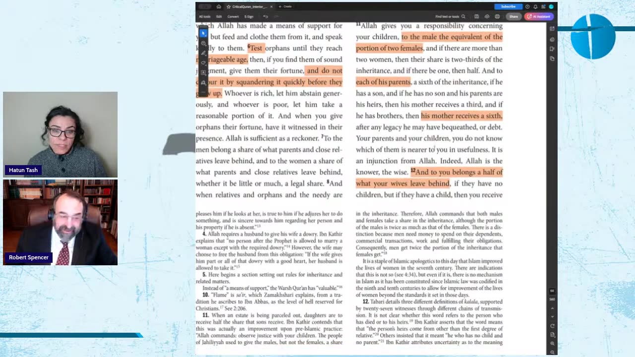Exploring the Quran | Surah Women (4:5-34) Hatun Tash | Robert Spencer