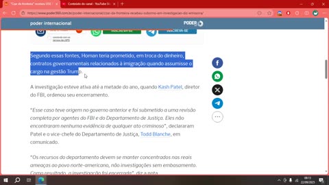 _Czar da fronteira_ recebeu US$ 50 mil em investigação de suborno