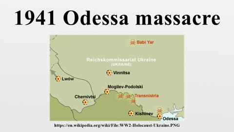 il massacro di Odessa del 1941 DOCUMENTARIO WIKIPEDIA Il massacro d'Odessa fu lo sterminio di larga parte della popolazione ebraica della città ucraina di Odessa