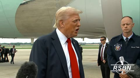 WATCH: President Trump Arrives at Joint Base Andrews and Talks with Press - 07/13/25