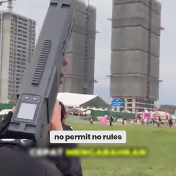 Security Team Uses Gun to Take Down Wild Drones!