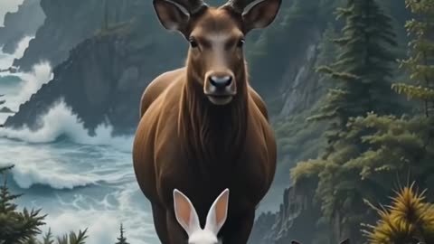 Hero Rabbit Rescues Baby Deer! 🐇🦌 | AI Cartoon #shorts #animation
