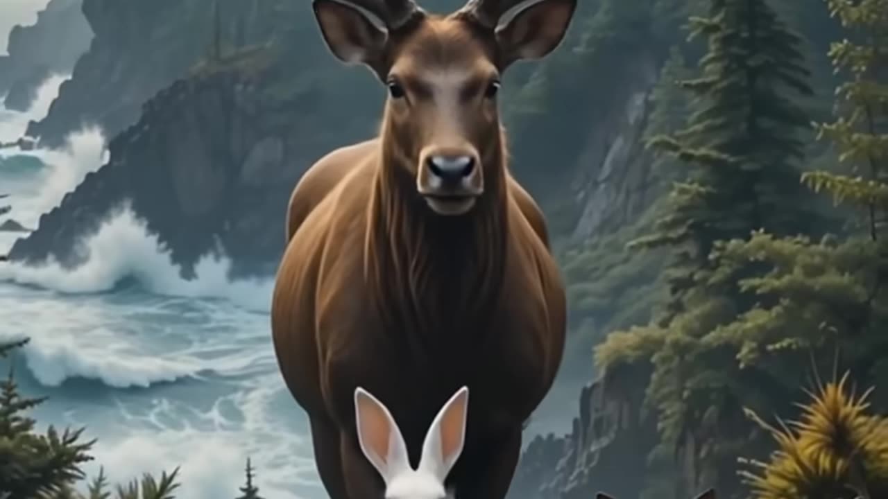 Hero Rabbit Rescues Baby Deer! 🐇🦌 | AI Cartoon #shorts #animation