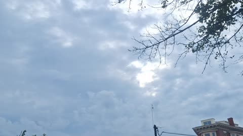 Fake clouds blocking the direct light from the white sun(blue hue) and yellow sun
