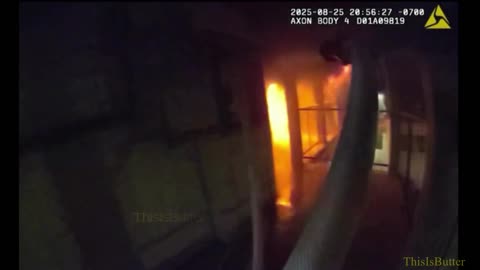 LA County deputy douses apartment fire with hose before firefighters arrive