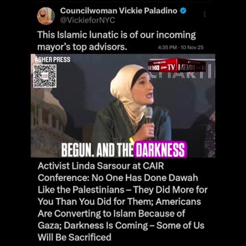 NYC Mayor-elect Mamdani advisor Linda Sarsour - Americans Are Converting to Islam