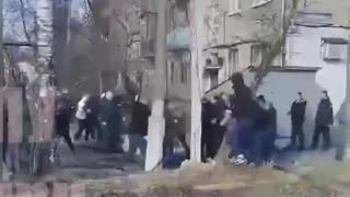 Football Hooligans Brawling After Match in Khimki, Russia