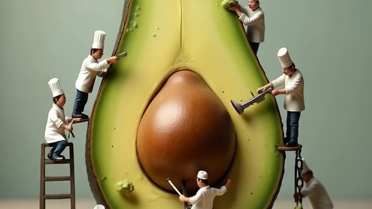 Tiny Chefs Take on a Giant Avocado! 🥑✨👨‍🍳 | Epic Miniature Cooking Scene