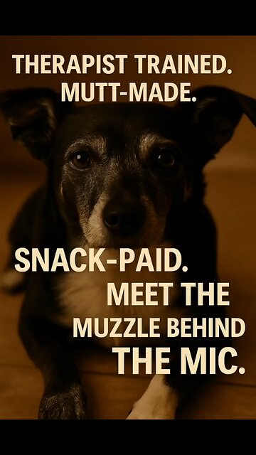 THERAPIST TRAINED.MUTT-MADE. SNACK-PAID.MEET THE MUZZLE BEHIND THE MIC.