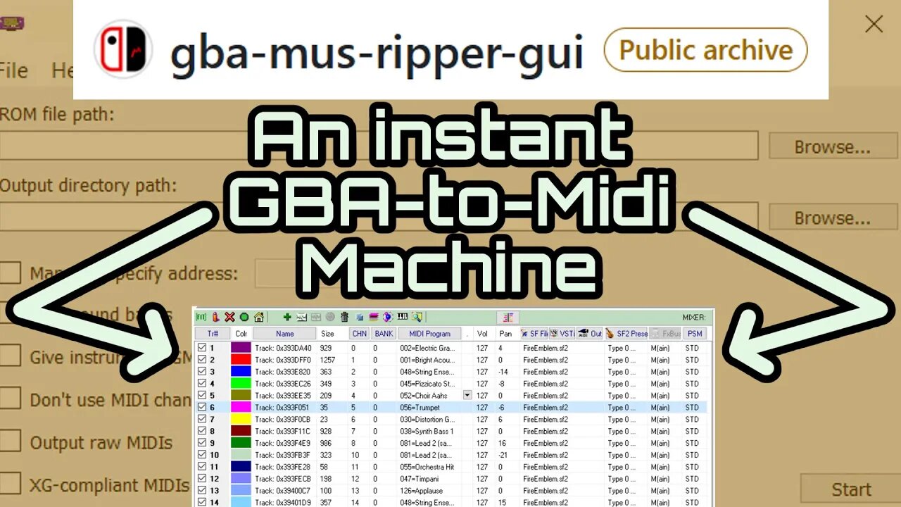 Midi Ripping, now with a G.U.I. | A GBA_Mus_Riper Followup