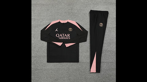 👉🏻⚽️2024/25 PSG Adult/Kid Black Long Sleeve Tracksuit