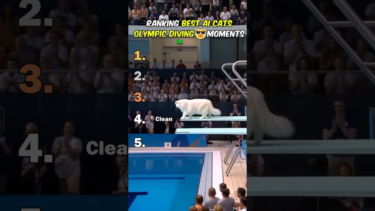 Ranking best AI Cats Olympic Diving Moments.