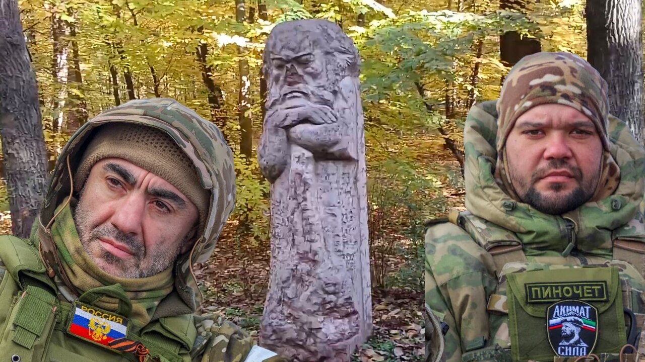 Chechen Desecration Of Pagan Statues In Bucha & Frodi Midjord - Fake Mate Of Ukraine