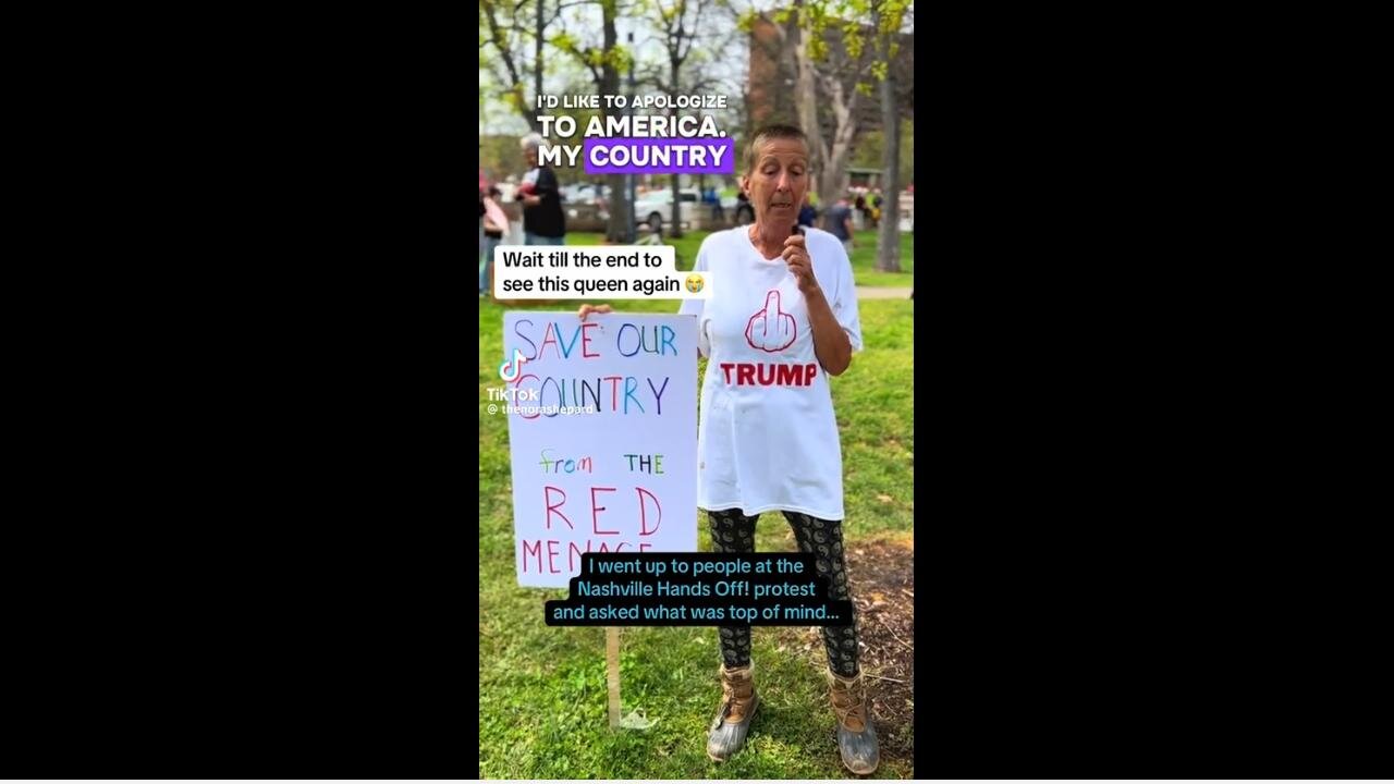 What a Sad People at a "Hands off" protest