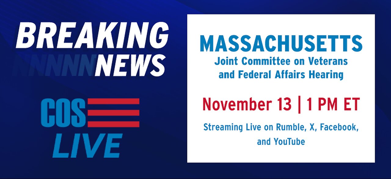 Massachusetts Hears Public Testimony on Convention of States | COS LIVE