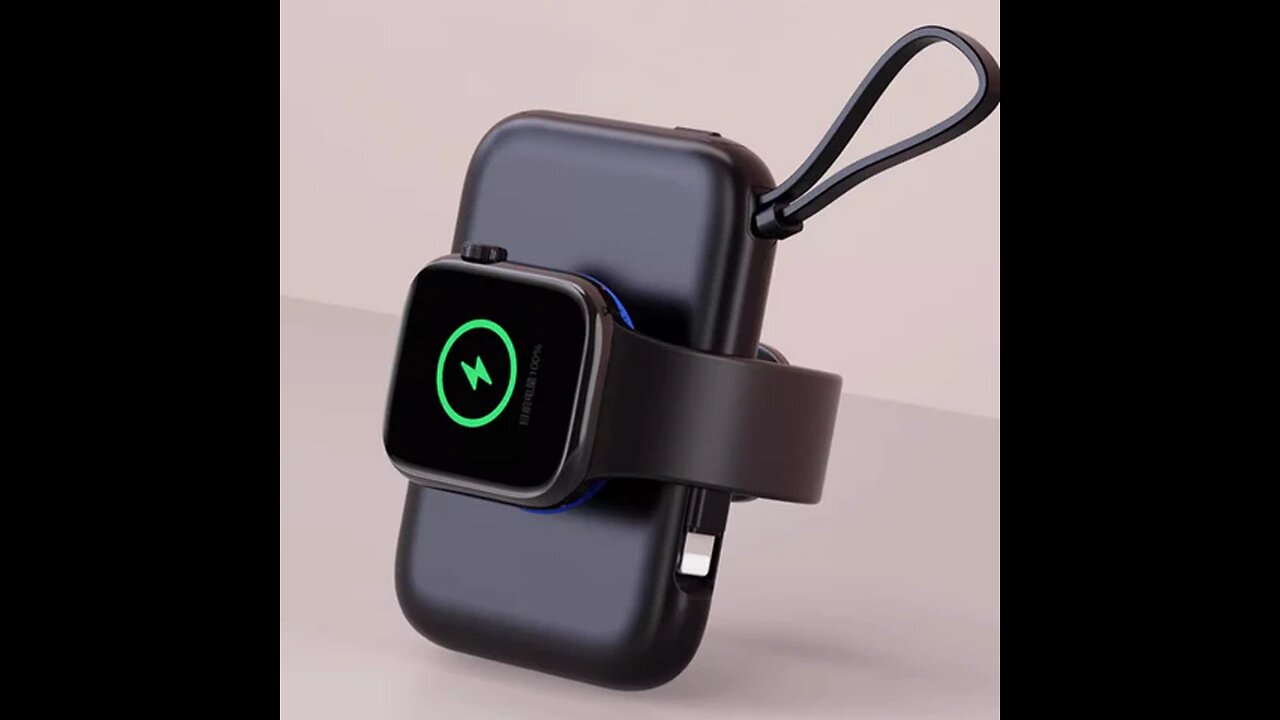 Portable Smartphone Watch 2-In-1 With Built-In Data Cable And Power Bank