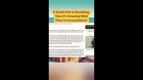 If South Park Is Stumbling, Then It's Amazing What They've Accomplished