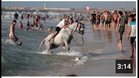 "Israeli Outrage Over Palestinians Swimming at Gaza Beaches"
