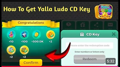 How To Get Yalla Ludo CD Key 🗝️ Yalla Ludo CD Key Rewards|| CD Key Gift