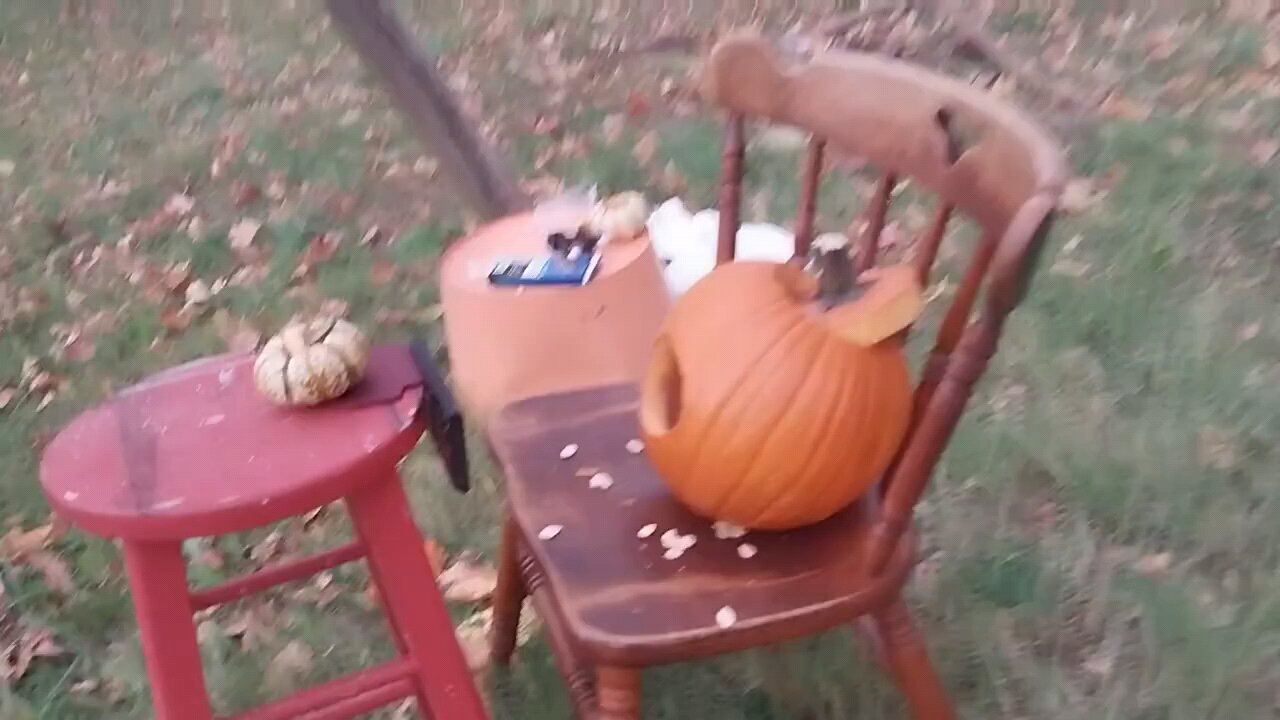 Let's break a pumpkin for science