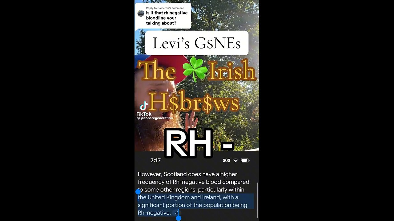 Levi’s Genes, The Rh Negative Irish Hebrews🤯