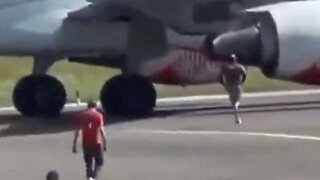 Dude Gets Sucked Into Jet Engine Running From Security