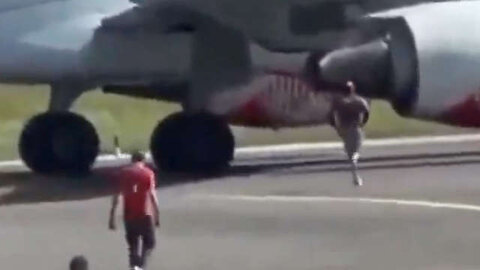 Dude Gets Sucked Into Jet Engine Running From Security