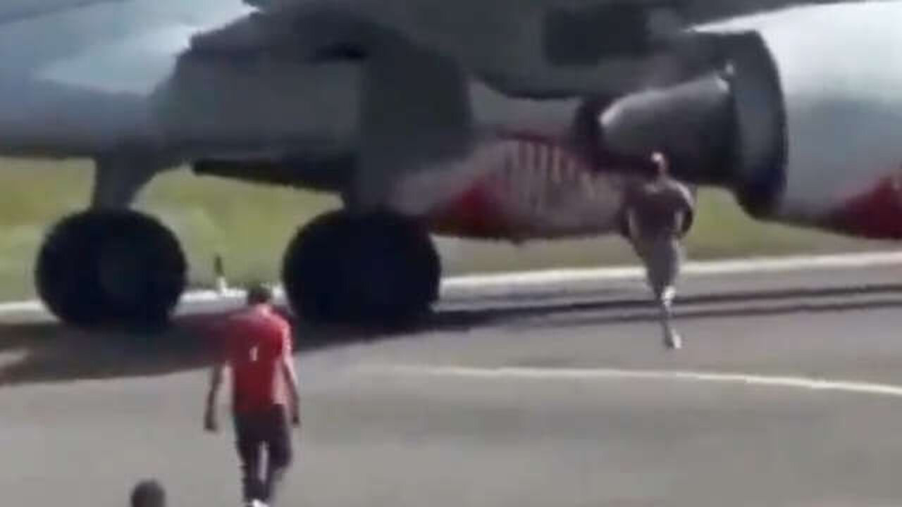 Dude Gets Sucked Into Jet Engine Running From Security