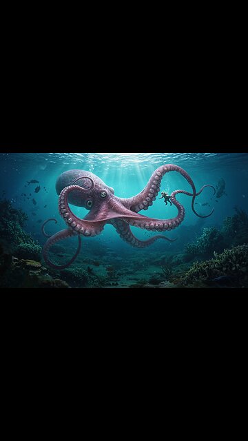 Colossal Purple Octopus: Epic Underwater Battle | Cinematic Fantasy Short