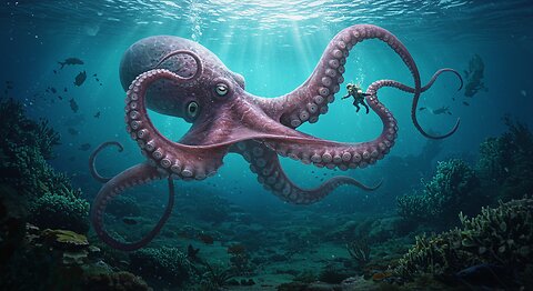 Colossal Purple Octopus: Epic Underwater Battle | Cinematic Fantasy Short