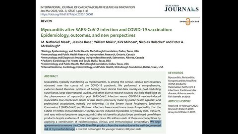 Urge governments to remove the COVID-19 mRNA products from the market due to the risk of myocardial