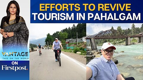 J_K CM Omar Abdullah Cycles in Pahalgam in Push for Tourism Revival _Vantage With Palki Sharma _N18G